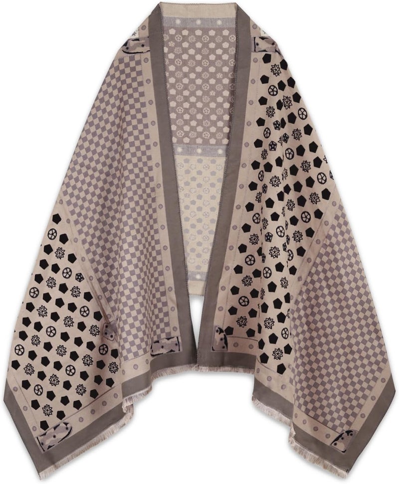 EXTREE Scarfs for Women Pashmina Silky Shawl Wrap for Evening Dressing Blanket Open Front Poncho Cape - Image 1